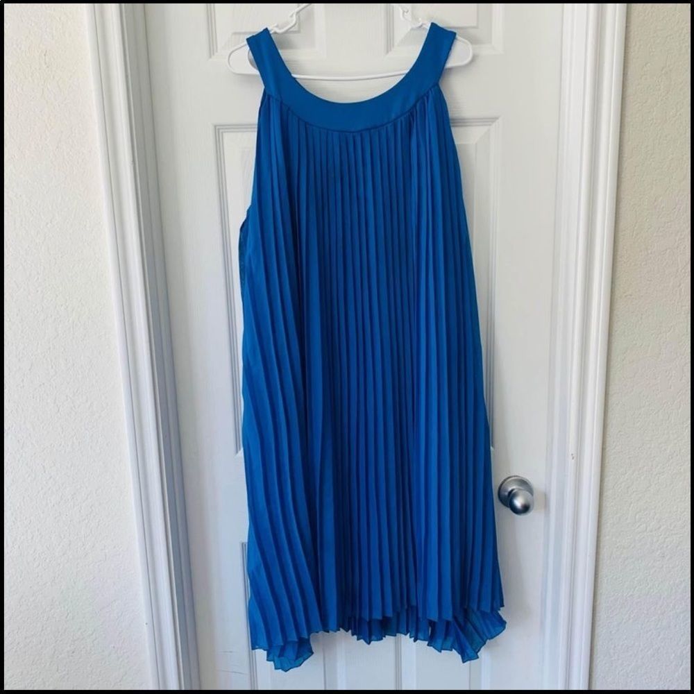 Ashley Stewart fit and flare pleated  dress.